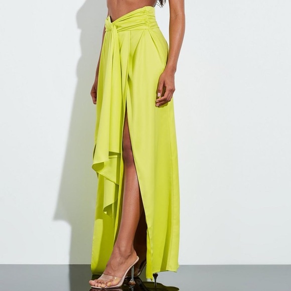 Satin Split Leg Hi-Waist Maxi Skirt | Peace + Love - Picture 2 of 5